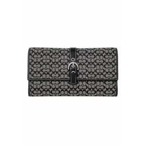 Vintage Coach Black Gray Monogram Wallet Silver Buckle Y2K Quiet Luxury Chic EUC